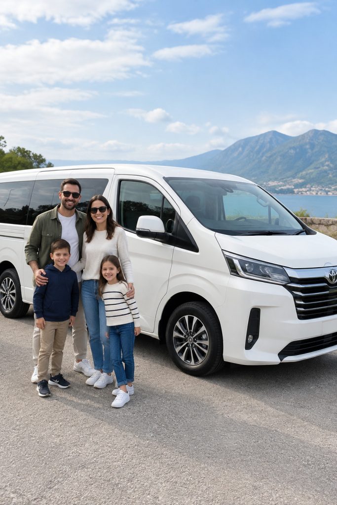 van para viaje familiar